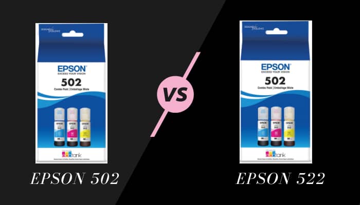Difference between Epson 502 and 522 ink