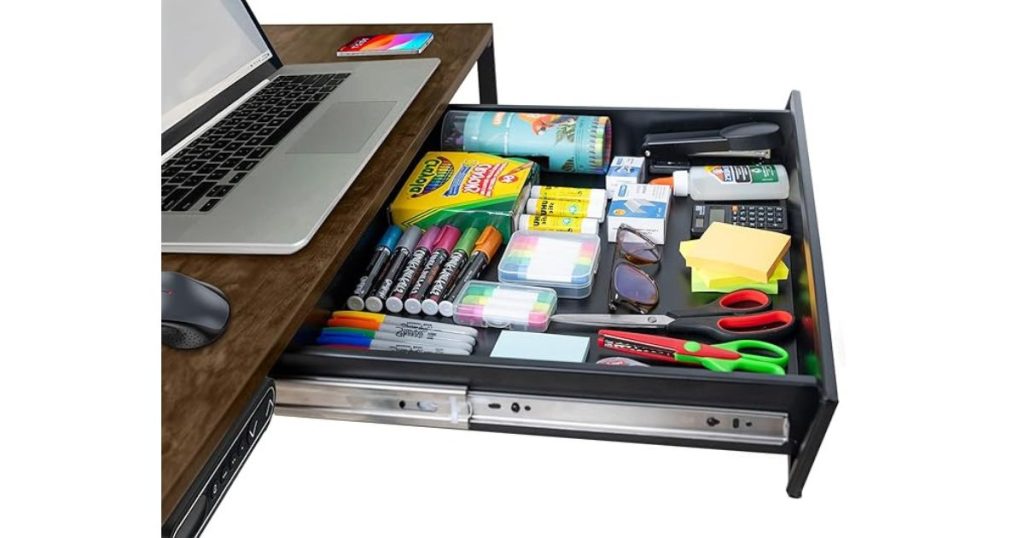 under-desk drawers-DIY office decor